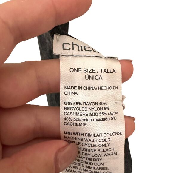 CHICOS Cashmere Blend Beaded Embellished Scarf NWT - Picture 7 of 7